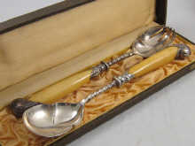 A cased pair of Victorian silver