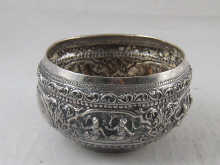 A white metal (tests silver) bowl with
