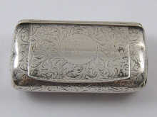 A small snuff box of oval section