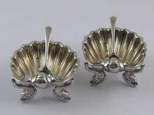 A pair of Victorian silver shell 14defd