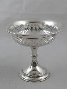 A pierced silver footed bon bon