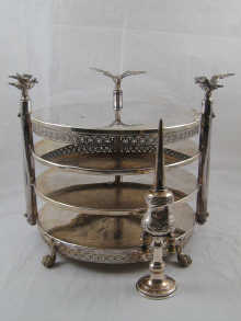 Judaica. A silver plated four tier