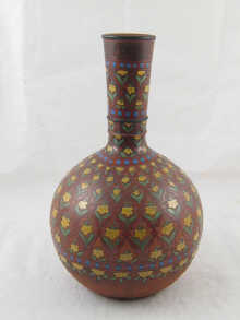 A gourd shaped vase by Davenport decorated