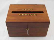 A fine mahogany post box with bramah 14df89