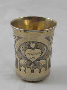 A Russian silver gilt beaker with 14dfc9
