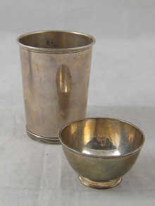 A small plain silver bowl Mappin