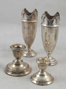 A pair of silver vases Birmingham