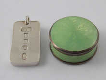 A silver and green enamel powder 14e02c