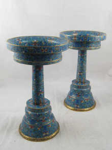 A fine pair of cloisonne standing vessels