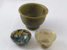 A moss agate and two other turned 14e05b