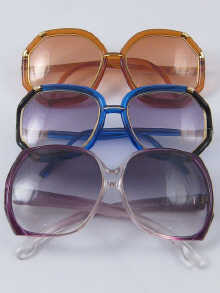 Three pairs of fashion sunglasses