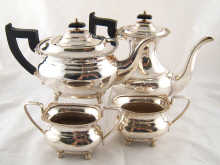 A four piece silver plated teaset on