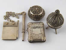 A silver vesta case with bright