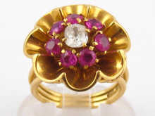 An 18 carat gold ruby and diamond