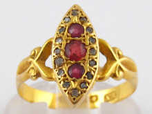 An antique 18 carat gold ruby and