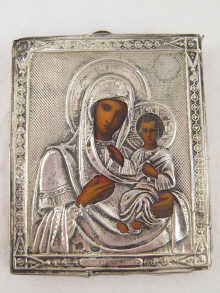 A Russian Icon of the Virgin and Holy