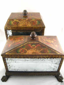 Two caskets with mirror sides and 14e1cb