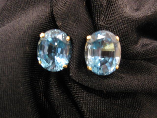 Blue Topaz Earrings rich oval gems 14e1db