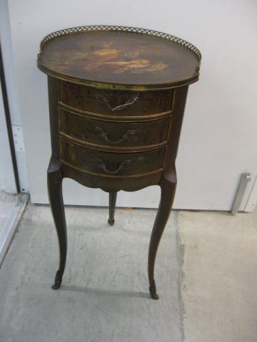 French Victorian Handpainted Bedside 14e1ec
