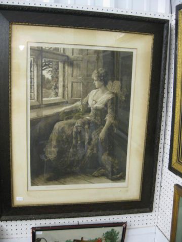 Herbert Dicksee Steel Engraving of Lady