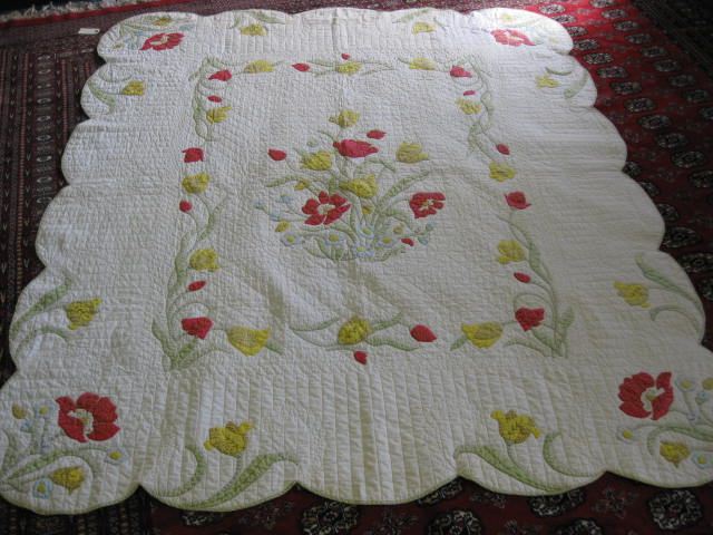 Antique Handmade Applique Quilt