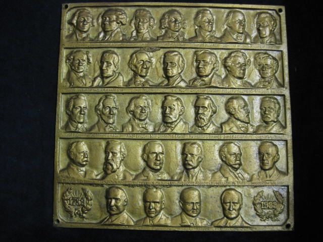 1933 Political Plaque 31 presidents