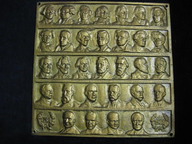 1933 Political Plaque 31 presidents 14e23d