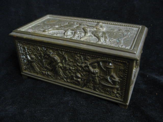 Victorian Bronze Jewelry Boxwith