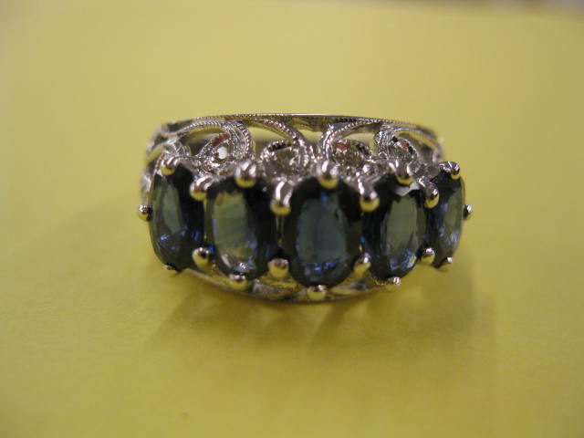Sapphire Diamond Ring five oval 14e251