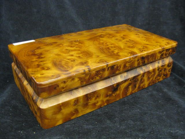 Burl Wood Dresser Box hinged top 14e262