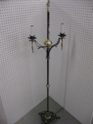 Art Deco Floor Lamp brass cast 14e27f