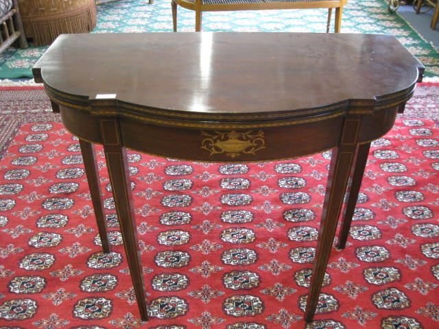 Fine Inlaid Mahogany Game Table 14e29c