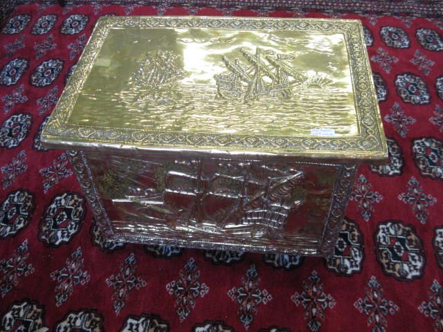 19th Century Brass Fireplace Box for