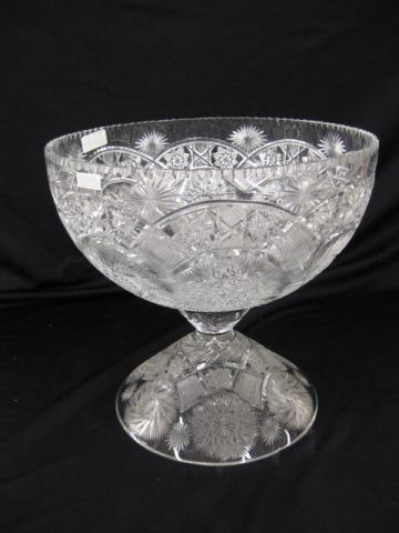 Cut Crystal Punchbowl attached stand