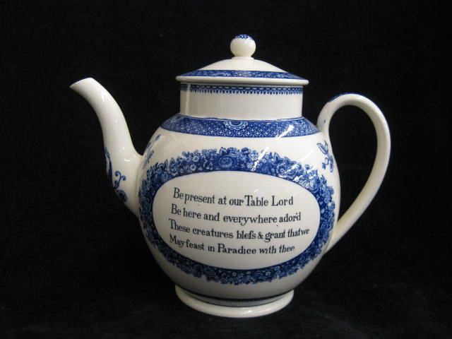 Wedgwood Blue Transferware Teapot 14e2ca