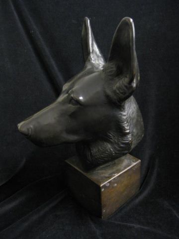 Bronze Bust of a German Shepherd 14e304