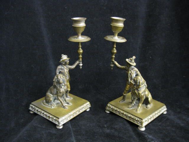 Pair of Victorian Figural Brass 14e306