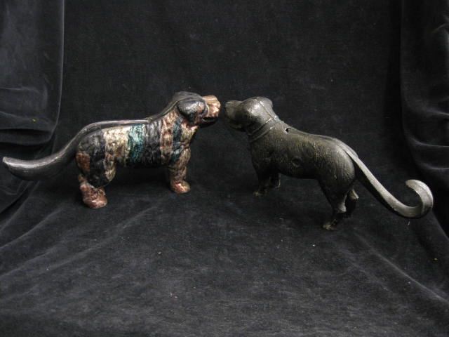 2 Figural Dog Cast Aluminum Nutcrackers 14e309