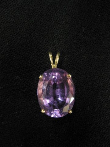 Amethyst Pendant oval rich purple gem