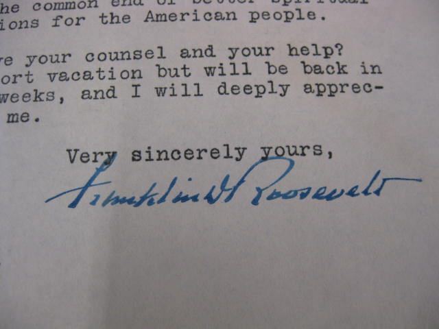 1935 Signed Franklin D Roosevelt 14e312