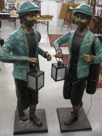 Pair of Life Size Bronze Statues