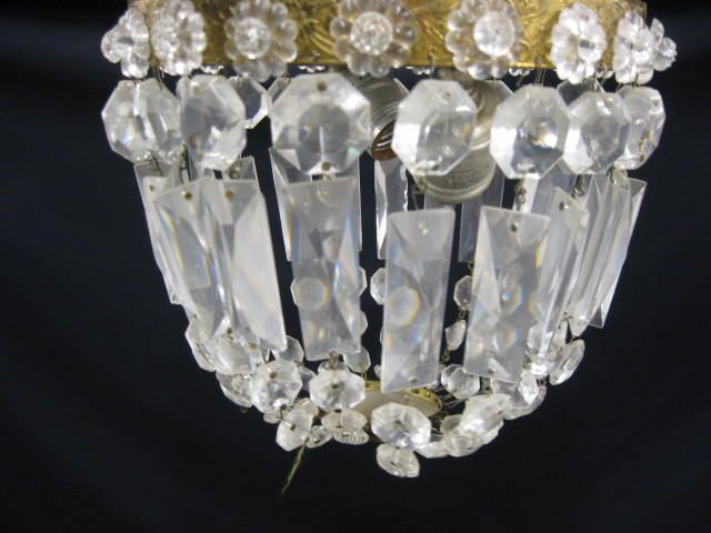 Pair of Cut Crystal Ceiling Fixtures 14e353