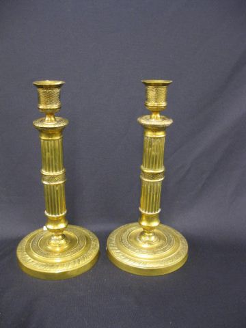 Pair of Brass Candlesticks 10 1 2  14e356