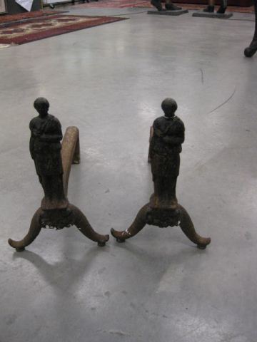 Pair of Early Figural Cast Iron