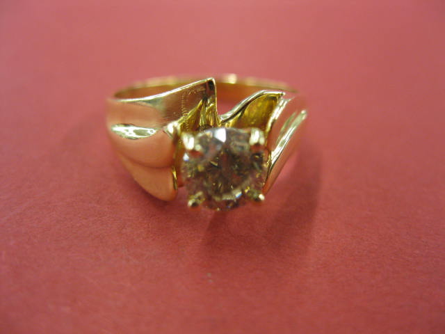 Diamond Solitaire Ring fancy champagne 14e360