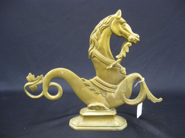 Brass Figural Doorstop of a Seahorse