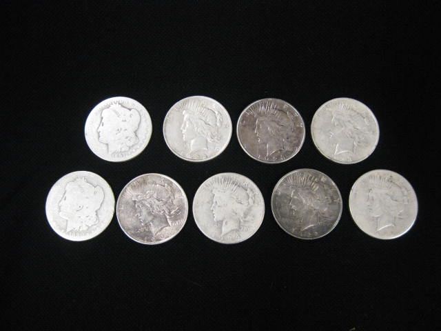 9 Morgan Peace Silver Dollars 14e37a