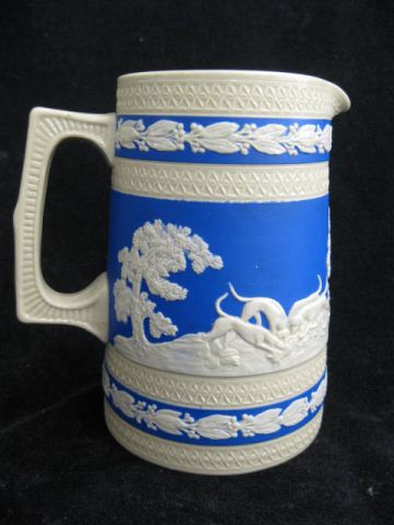 Spode Copeland Jasperware Fox Hunt Pitcher