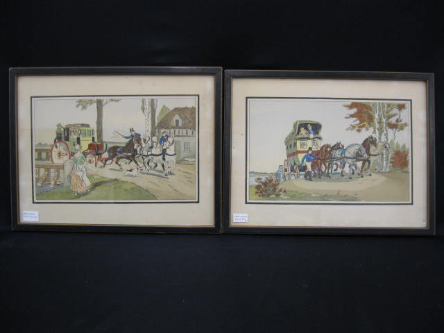 Pair of Victorian Coaching Prints 14e3aa