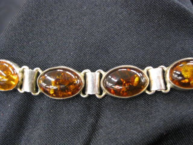 Amber & Sterling Silver Bracelet